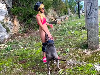 Dog sex outdoors